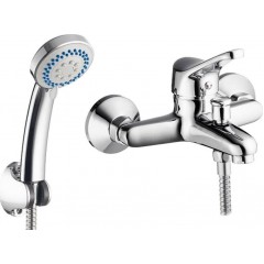 Pyramis Αναμεικτική Επίτοιχη Μπαταρία Λουτρού με Σετ Ντους Serra (090925801)